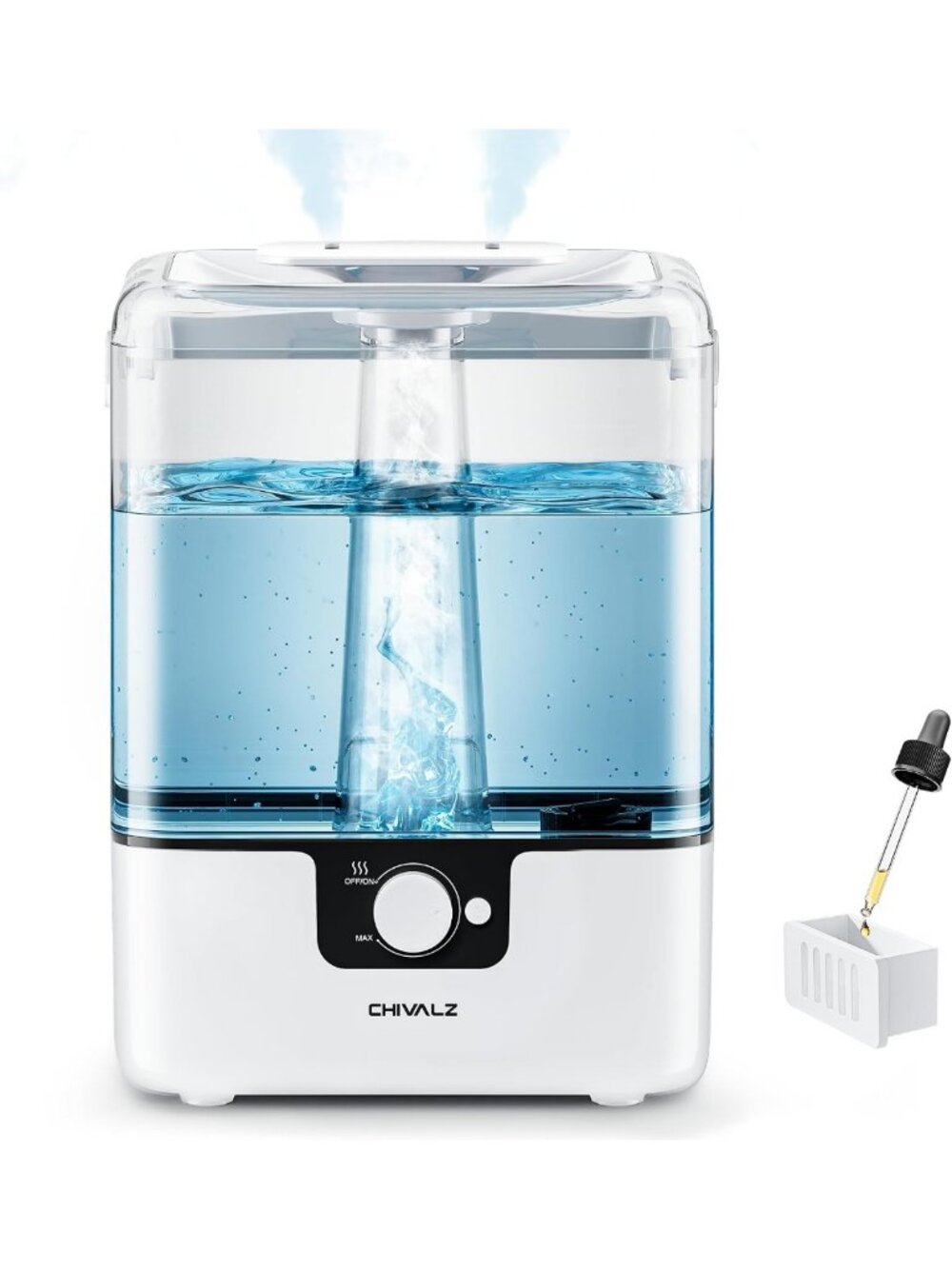 Cool Mist Humidifier for Large Rooms, 6L Top Fill with Essential Oil Diffuser